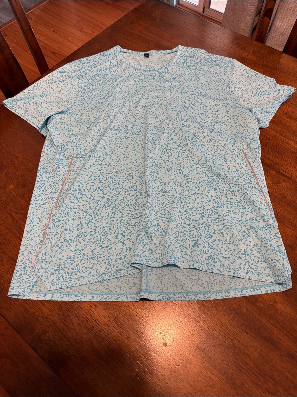 lululemon fast and free t shirt light blue / speckled xxl